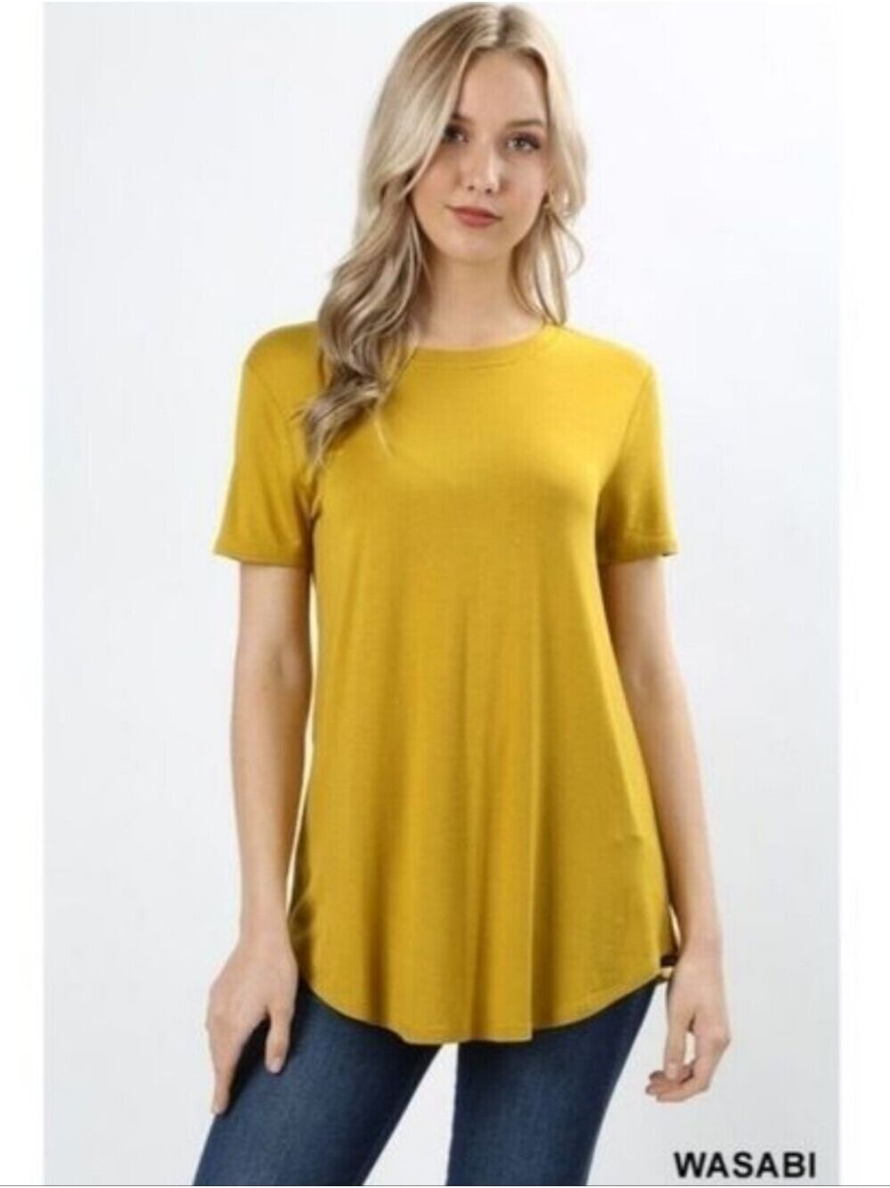 ZENANA Short Sleeve Wasabi Yellow color Top Size XL NWT